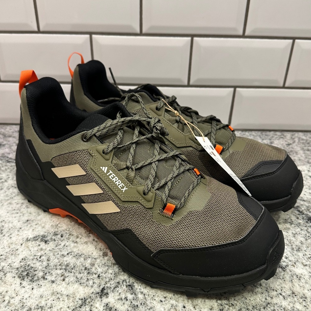 Adidas Terrex AX4 Wide Men's Hiking Trail Shoes Olive Green Orange Sz 14 - Picture 7 of 9